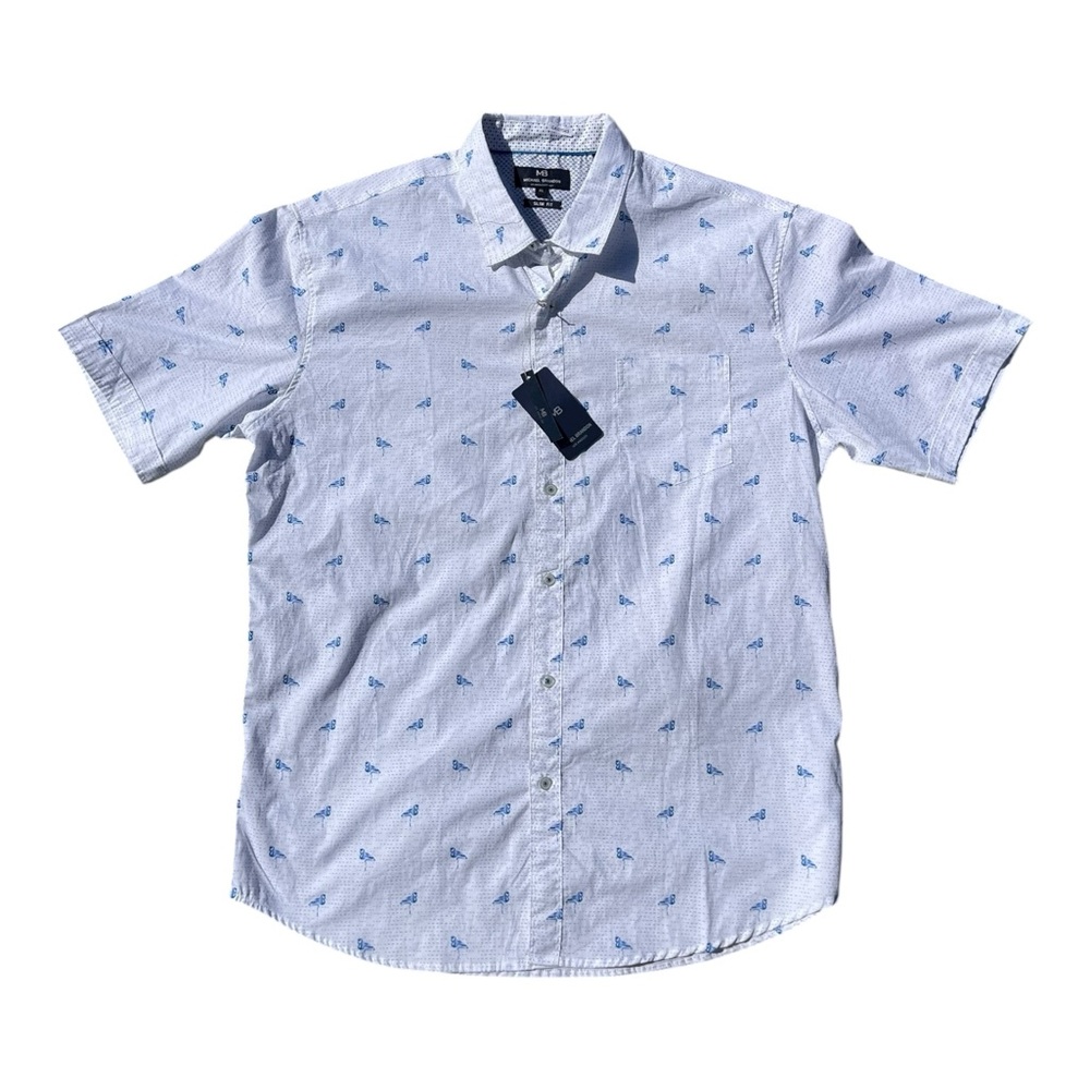 New Mens XL Michael Brandon Short Sleeve Shirt
